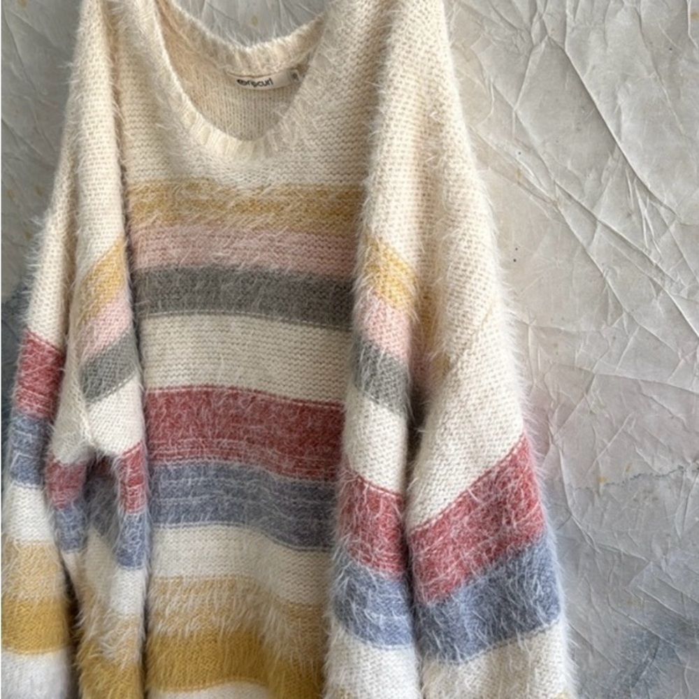 Rip Curl Sunset Waves Balloon Sleeves Fuzzy Sweater XL - Picture 3 of 8